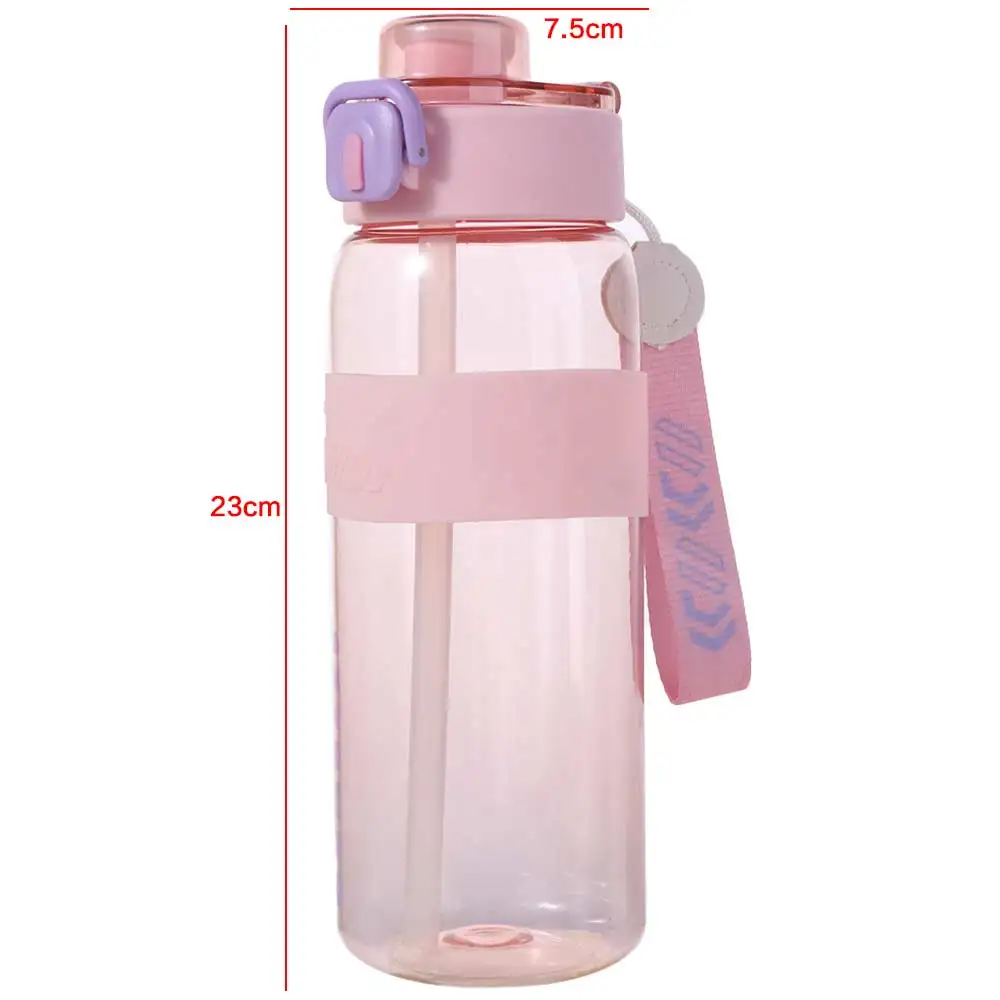 

PC 800ml Sports Water Bottle Leak Proof Retractable Straw Colorful Plastic Cup 750/1000ml Large Capacity Outdoor Sports Kettle