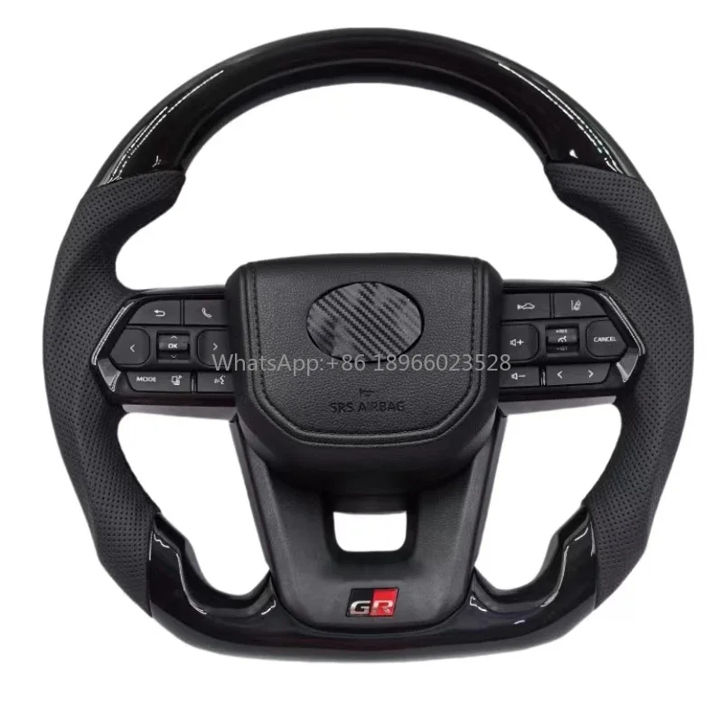 Up grade To LC300 D-type Steering wheel For Toyota LAND CRUISER LC200 Bright black Steering wheel 2006-2023