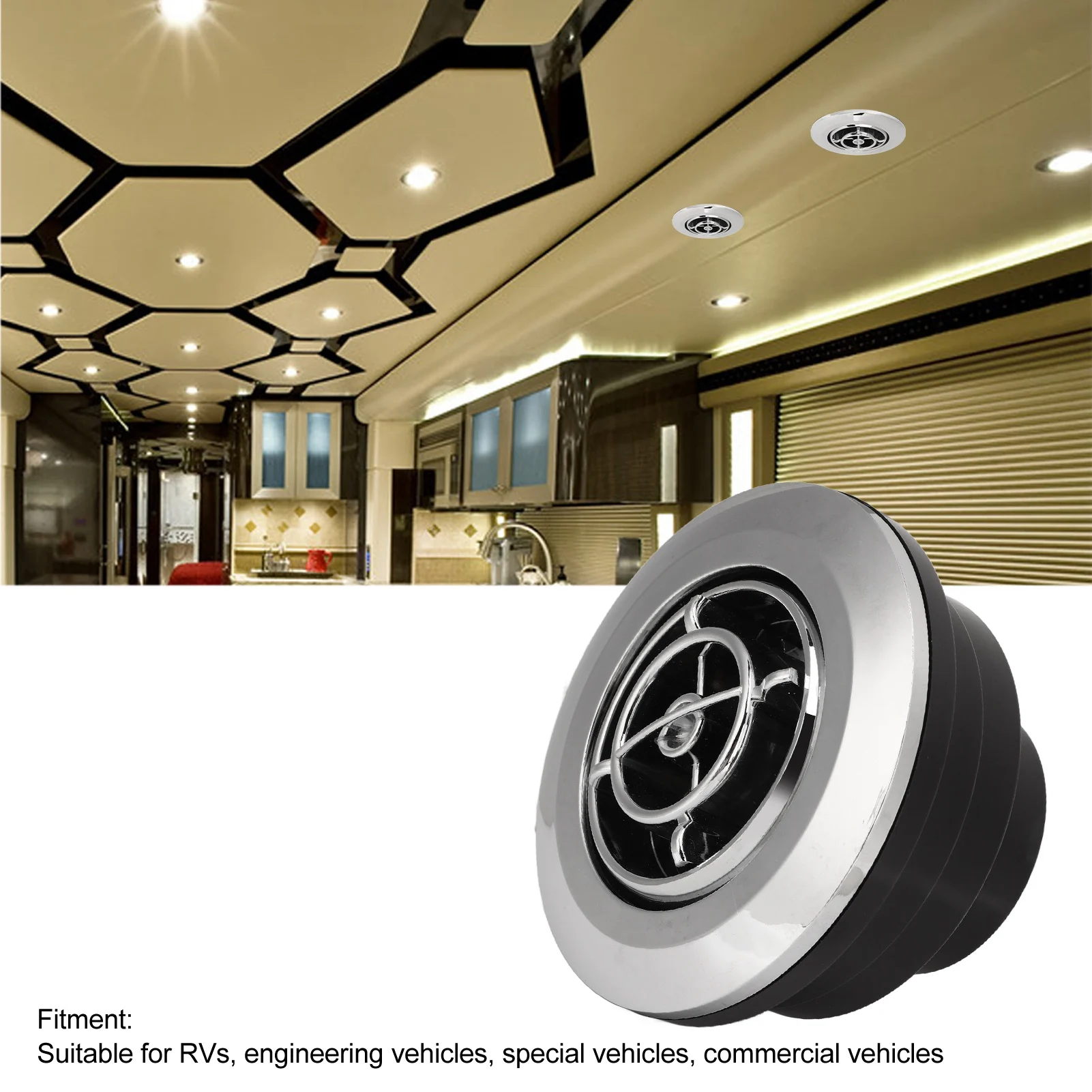 

RV Air Outlet Vent High Temperature Resistant Rotatable Wear Proof Roof Round Air Ventilation Outlet for Engineering Vehicle