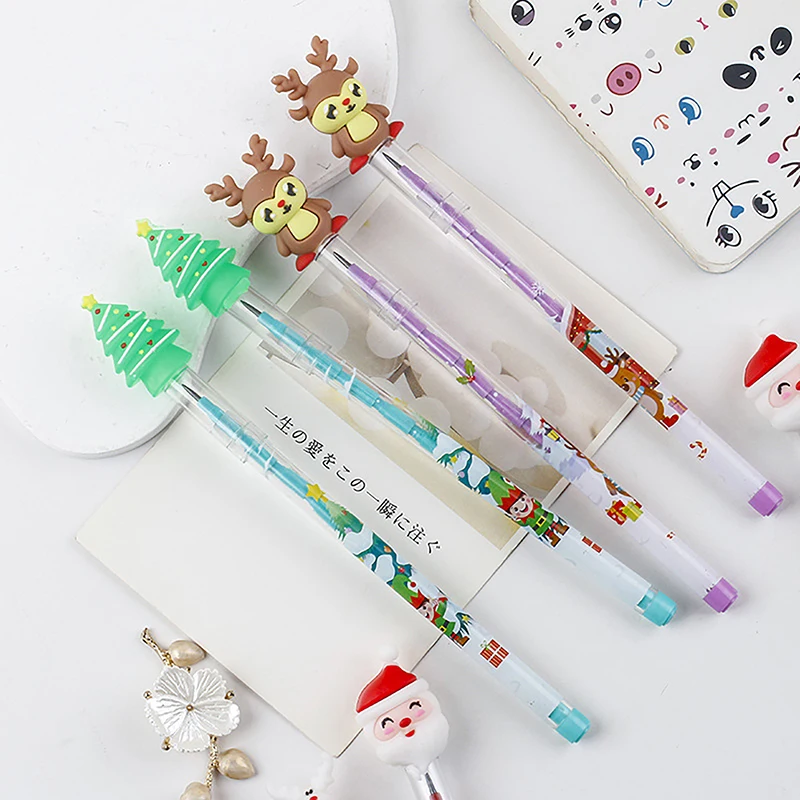 Kawaii Students Endless Eternal Pencil Cartoon No Sharpening Pencil Cute Deer Christmas Tree Pencil School Office Supplies Gifts