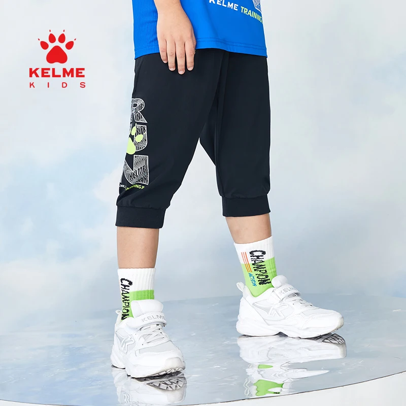 

KELME KIDS Children's Pant Boys And Girls Woven Quick-Drying Cropped Pants Nylon Breathable Thin Section Casual Pants 5225ZK3022