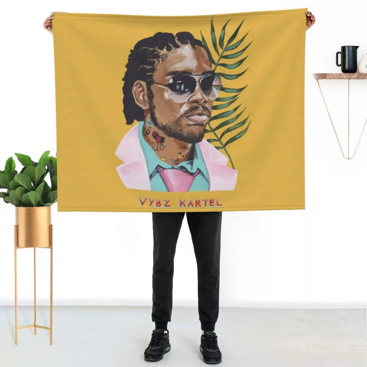 

Вайбз Картель. Плед Jamaican Dancehall Hero, пушистый, мягкий, для спальни и гостиной