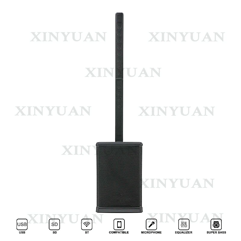 PA System, 1200W Active Column Speaker with 12x4