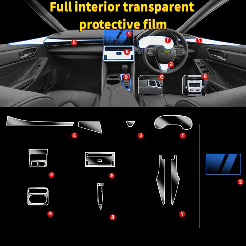 For 2023 Toyota Avalon interior film center console screen protector car interior modification decoration accessories