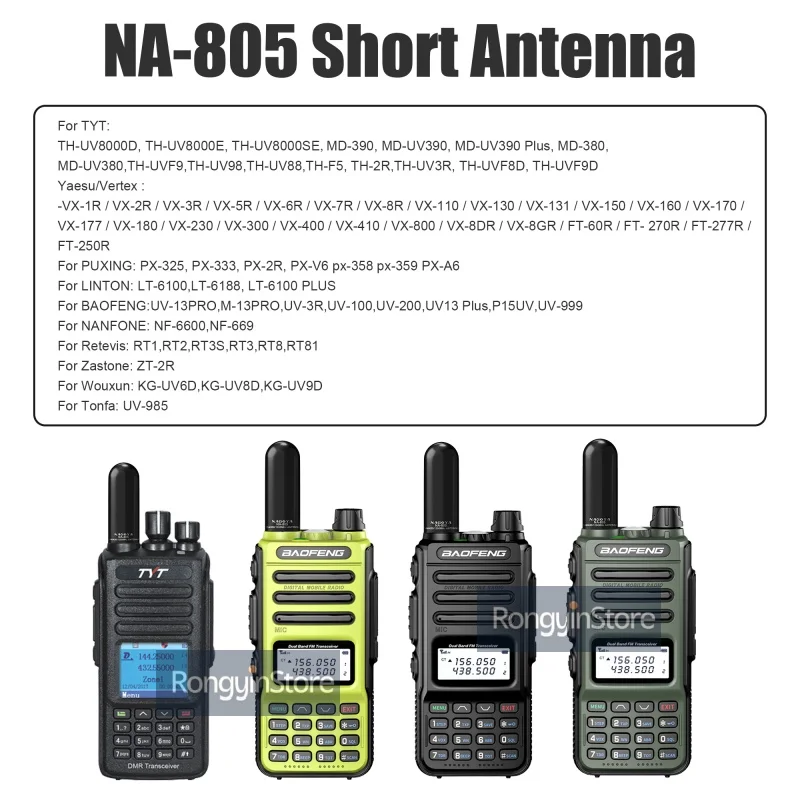 ناغويا NA-805 ثنائي النطاق U/V 144/430 ميجا هرتز SMA-M هوائي قصير ذكر لـ TH-UV8000D لاسلكي تخاطب MD-UV390 Plus MD-UV380 راديو ثنائي الاتجاه