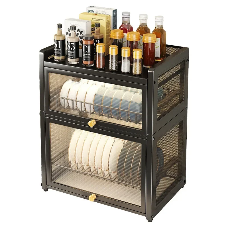 

Dust Proof Bowl Dish Cabinet Kitchen Storage Rack Anti Falling Pull-out Bowl Dish Rack Drain Bowl Dish Cabinet Storage Rack
