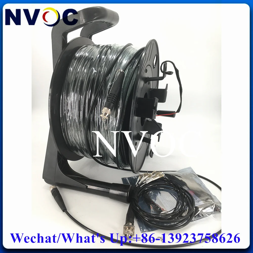 OM3-150,12C,7.0mm Mini TPU Armored Cable,150M,ODC-MPO Round to ODC-MPO Round Male Fiber Patch Cord Connector With PCD380 Reel