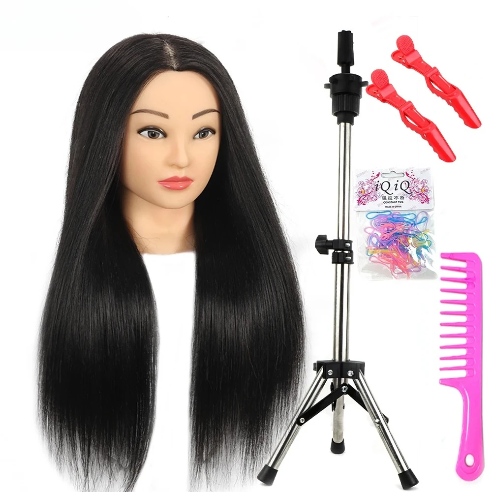 

26 inch Long Mannequin Head with 85%Real Human Hair,Training Head with Hair, Doll Head for Hair Styling,Cosmetology Manikin Head