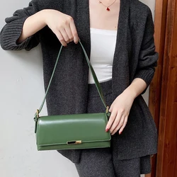 Vintage Designer Underarm Baguatte Bags Elegant Fashion Leather Armpit Bags Pure Color Versatile Fashion Shoulder Bags