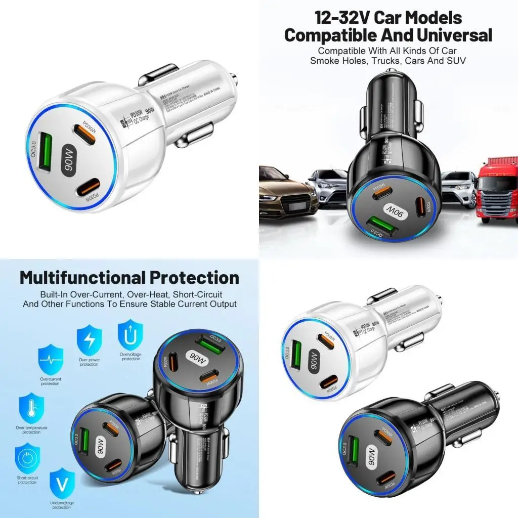 

R53C Car USB USB C Car Phone Car Power Adapter for 16 15 Cellphone Fast Charging Adapter