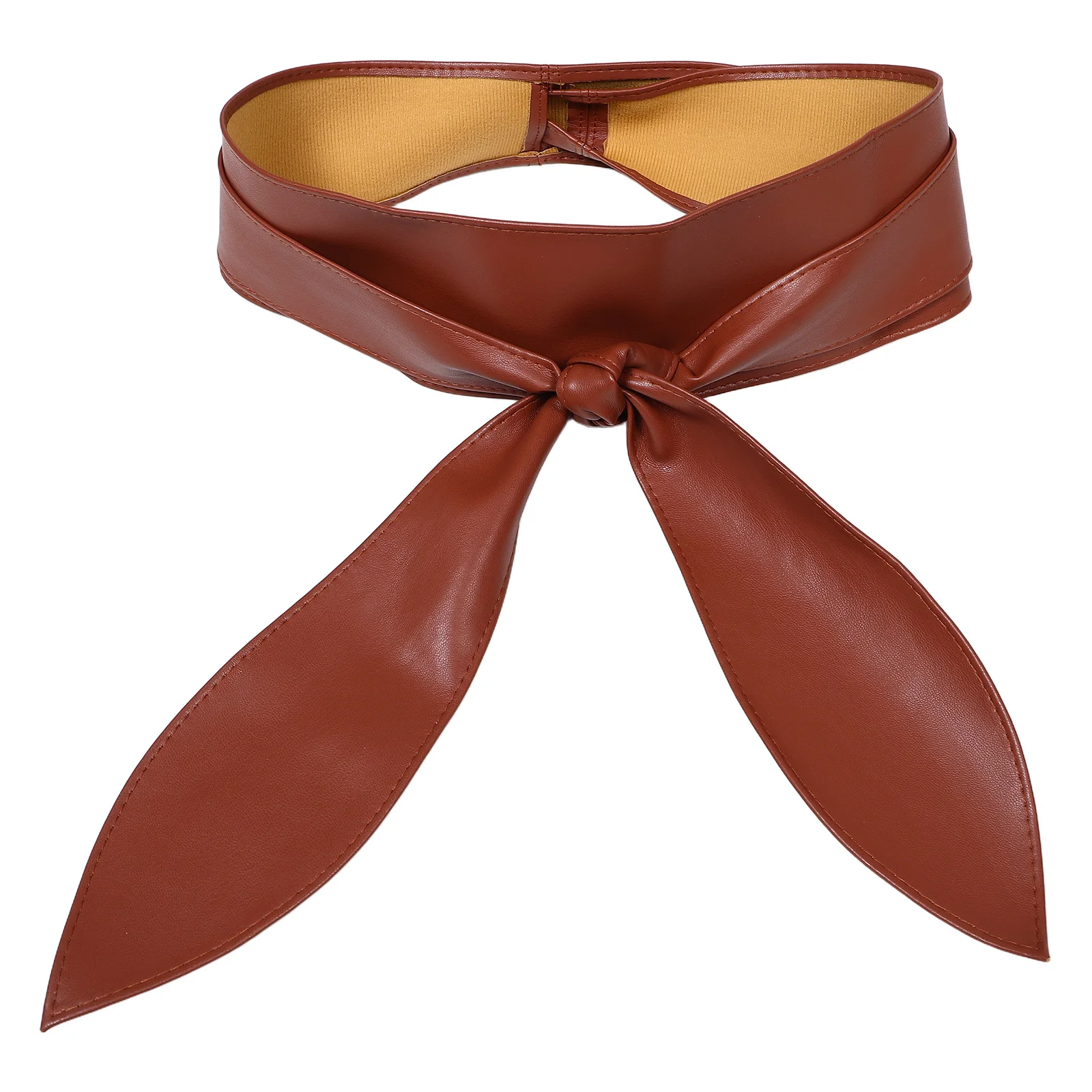 

Wide Waist Belt Soft Elegant Bowknot Ribbon Long Tie Belt Faux Wrap for Dresses Coats Tie Belts for Women