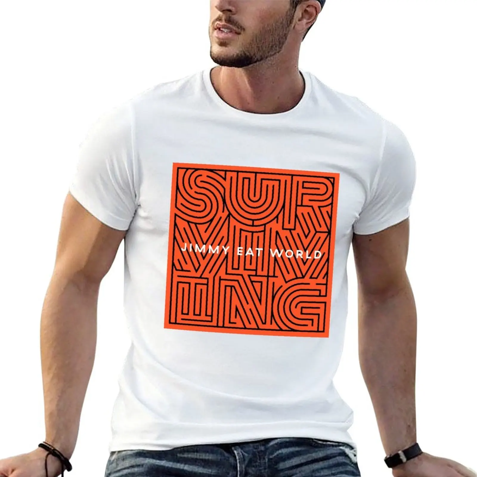 Jimmy Eat World Surviving T-Shirt cotton t shirts man 100% t shirts designer t shirts for man cotton soft T-shirt