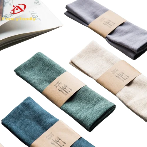 

Fancyfamily Plain Color Cotton Linen Napkins Tea Towels Kitchen Handkerchief Absorbent Dish Cleaning Towels