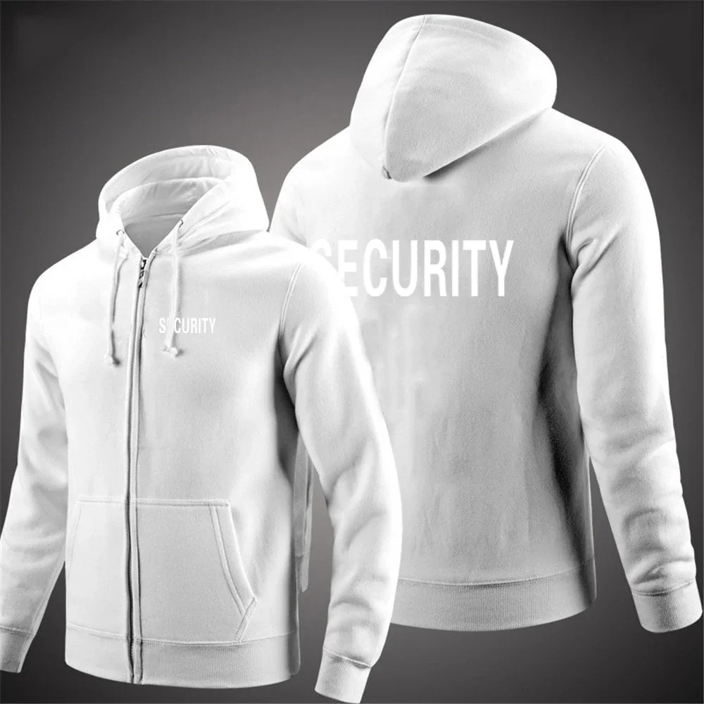 Security 2024 Men New Long Sleeve Printing Solid Color Zipper Hooded Jacket Comfortable Casual Sweatshirt Hoodie Pullover Tops