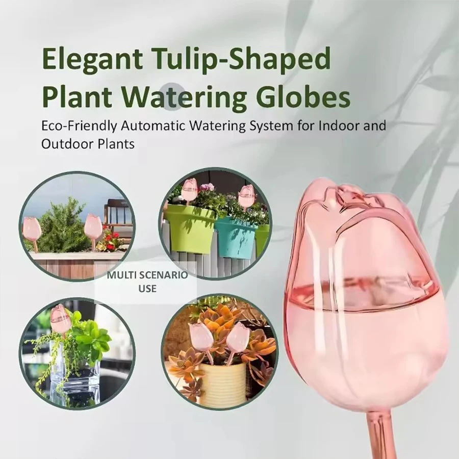 Transparent Thick PET Tulip Shaped Self Watering Spike Slow Release Irrigator for Indoor Potted Plants Balcony Home Garden view 6