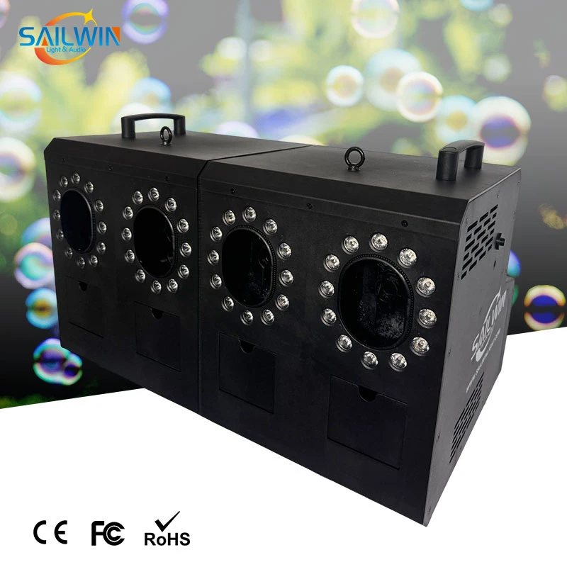 Sailwin 무대 조명, 4 홀, 3000W 28x3W RGBW 4IN1 LED 링 2, 연기 기계 및 버블 기계, 파티 제초 무대용