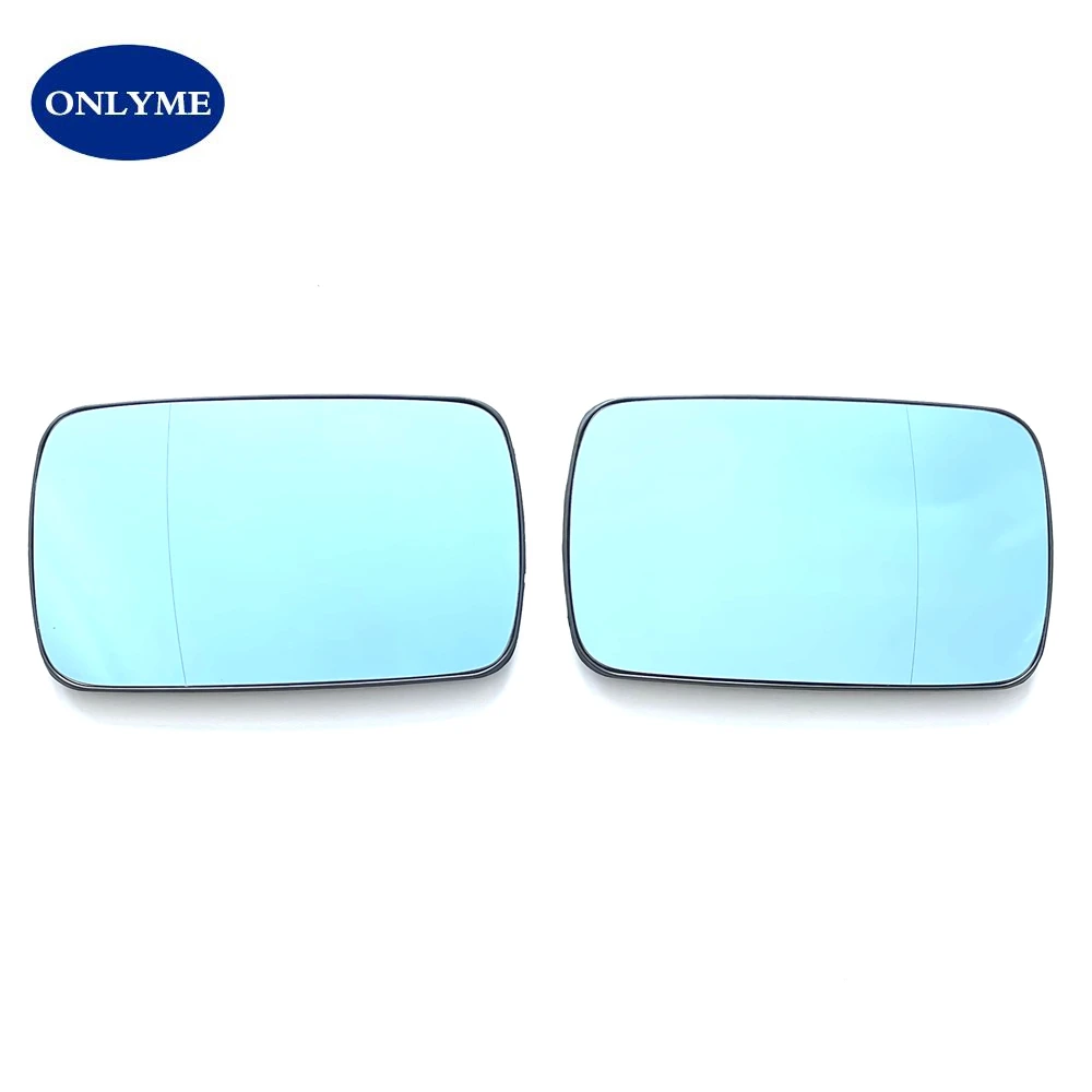 Car blue wide angle heated mirror glass for BMW 3 E36 (1990-1998) / 5 E34 ( 1988-1995) / 5 E39 (1996-1997) / E46 (1998-2005)