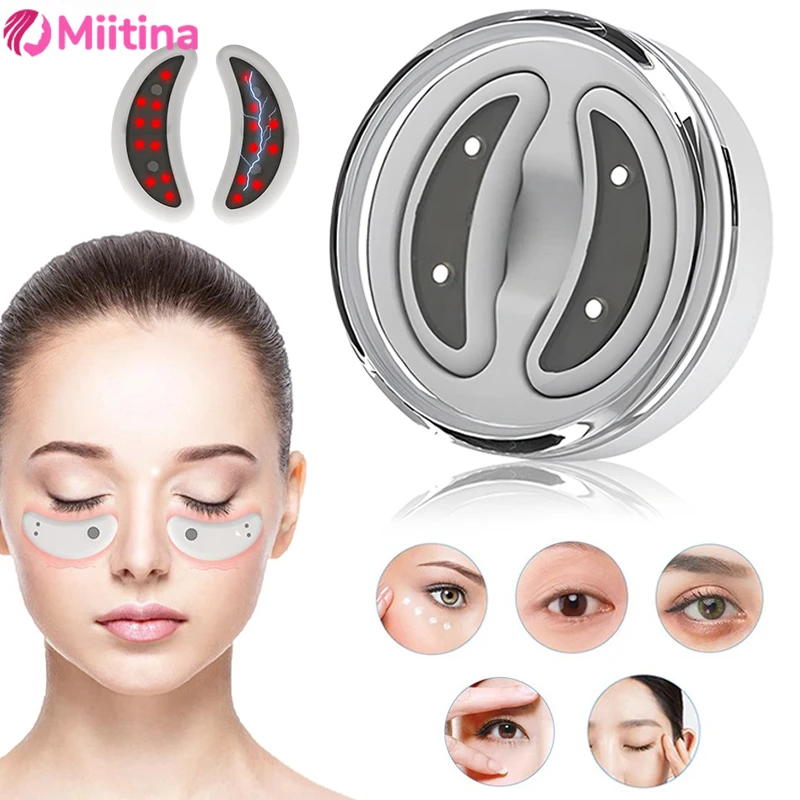 Microcurrent hot compress eye care device for eye massage and beauty, removing eye bags and dark circles,and protecting the eyes