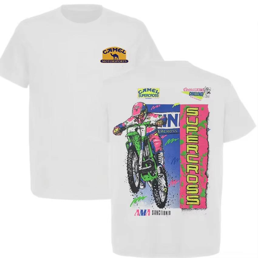 Camel Supercross Printed Men's T-shirt 2026 Summer Men's Women's Luxury Casual Cotton T-shirt Men's T-shirt Street Wear Y2K