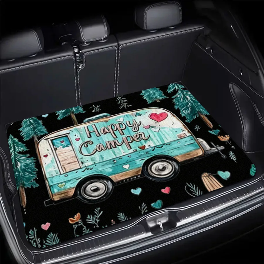 

Nature Camping Pine Forest Print Universal Car Trunk Mat Waterproof Non Slip Auto Rear Cargo Liner For Sedan CUV SUV Carpet