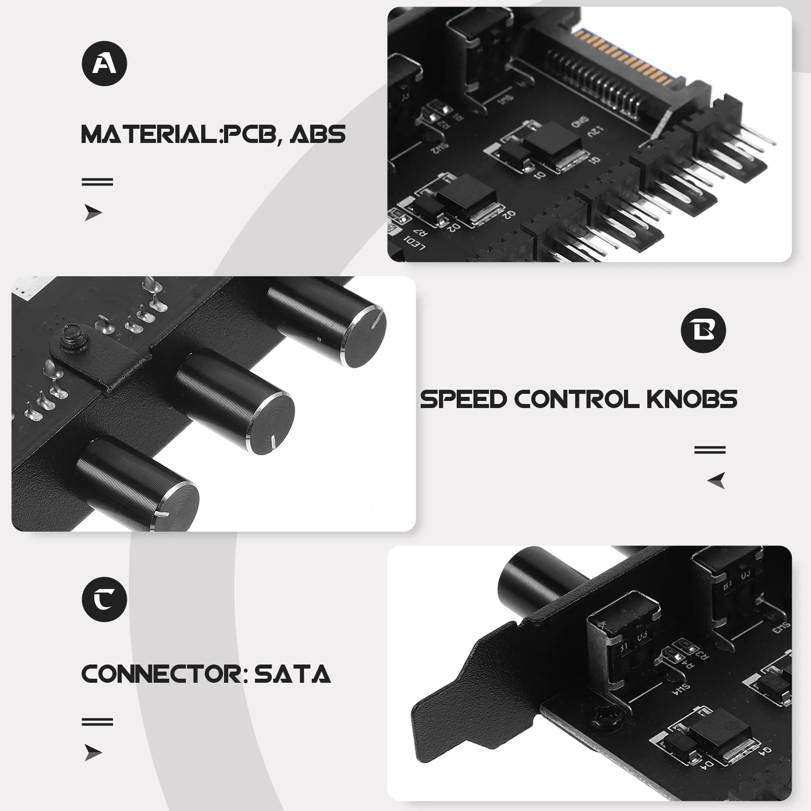 

Versatile Fan Controller Pc Infinitely Variable Speed Design Cooling Hub Splitter Silent Desktop Computer Accessory