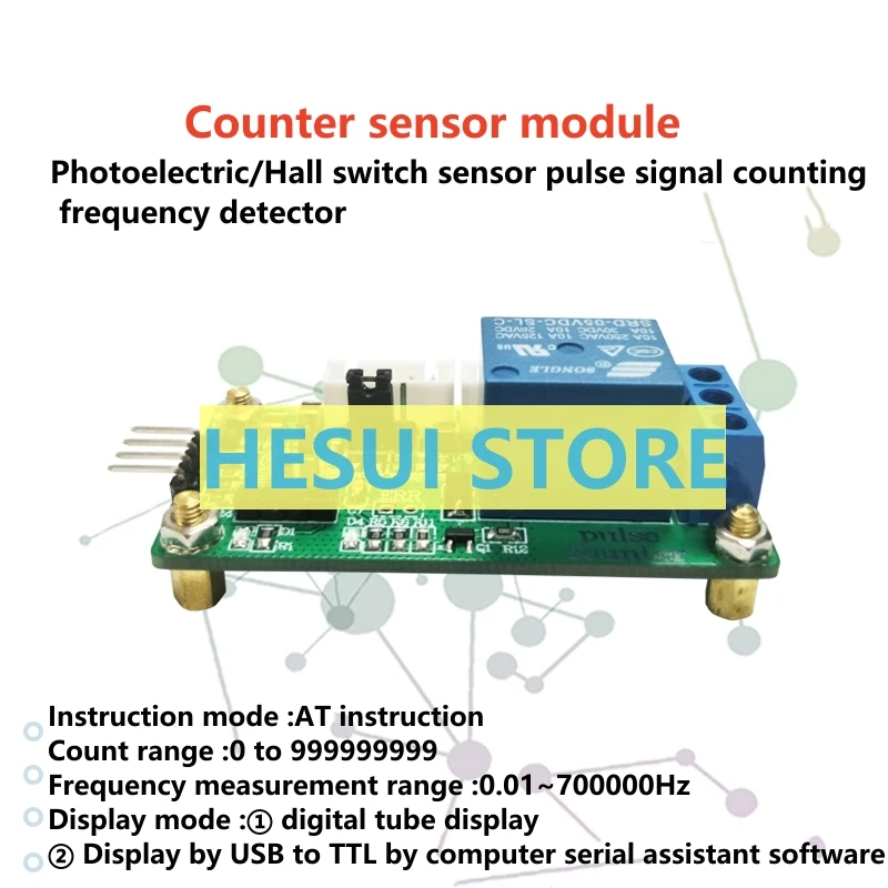 Counting sensor module Photoelectric/Hall switch sensor pulse signal counting frequency detector Serial port