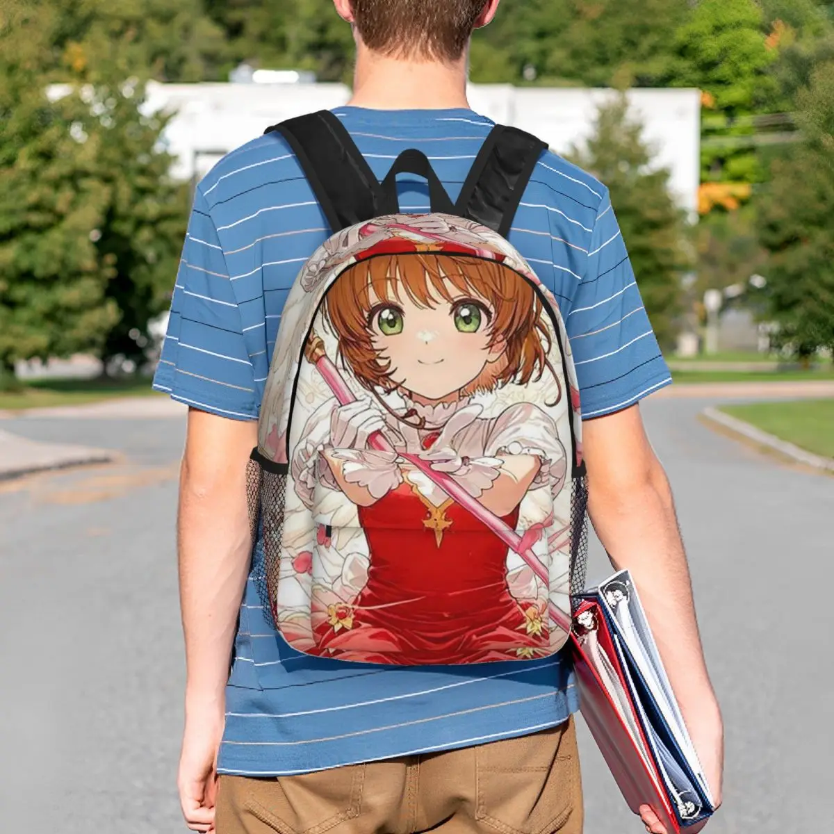 

Cardcaptor Sakura Anime Backpack Student BookBag Children School Bag Computer Shoulder Bags for Men Women