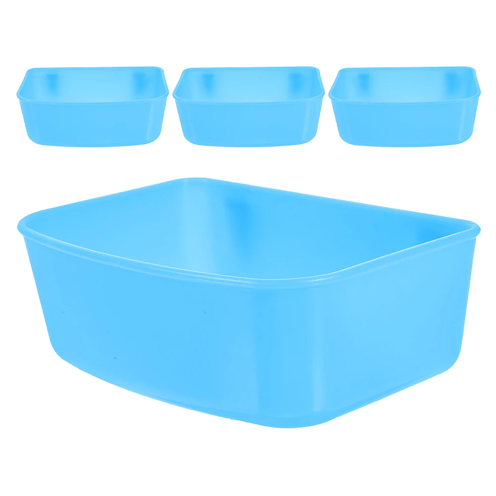 

4pcs Parrot Feeder Large Capacity Bird Food Bowl Hanging Design For Cage Easy Clean Pet Feeding Cup Rabbit Hamster Bowl