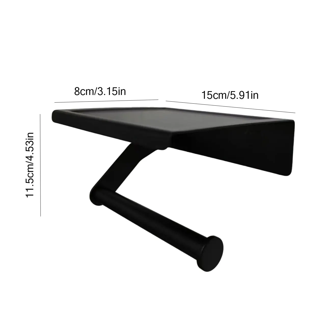 1PC Stainless Steel No-Nail Toilet Paper Rack & Phone Holder, Waterproof Bathroom Storage for Home/Commercial Use