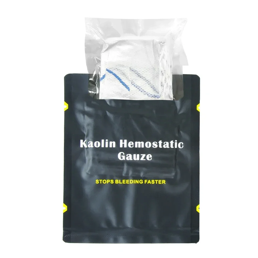 Gaze de caulin hémostatique, Combat d'urgence, traumatisme, pliable en Z, Soluble pour Kit de premiers secours tactique Ifak, pansement, Kit Edc, premiers secours