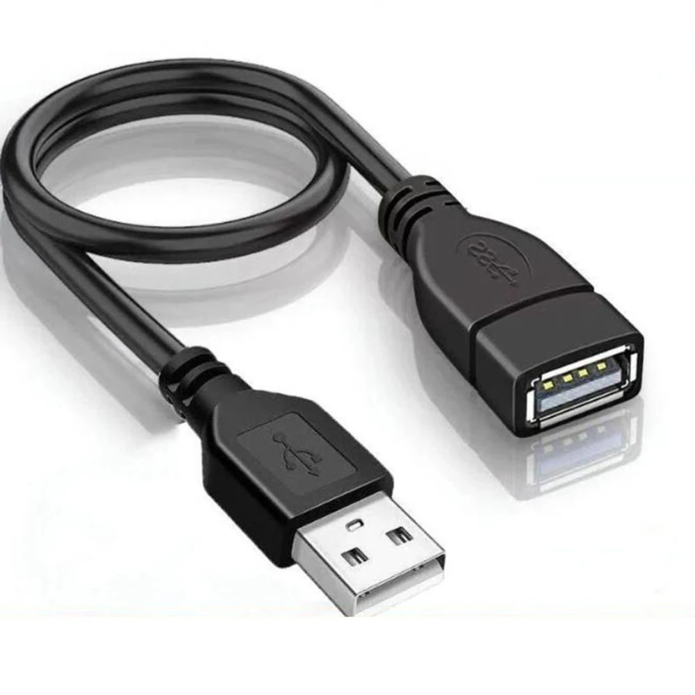 0.5 متر USB تمديد Cale USB ذكر إلى أنثى مزامنة البيانات تمديد وصلة كابل كابل USB للكمبيوتر المحمول لوحة المفاتيح الهاتف الكمبيوتر المحمول