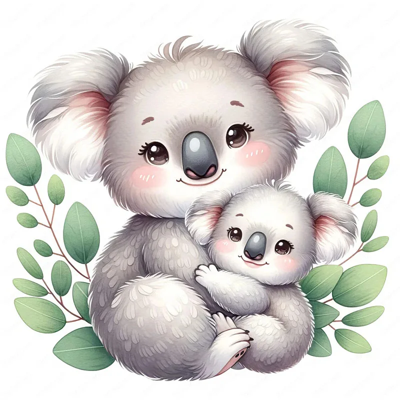 

T2104#Cute Koala Toilet Sticker, Self-adhesive Bathroom Home Decoration Wall Sticker, Door Sticker, Refrigerator Sticker