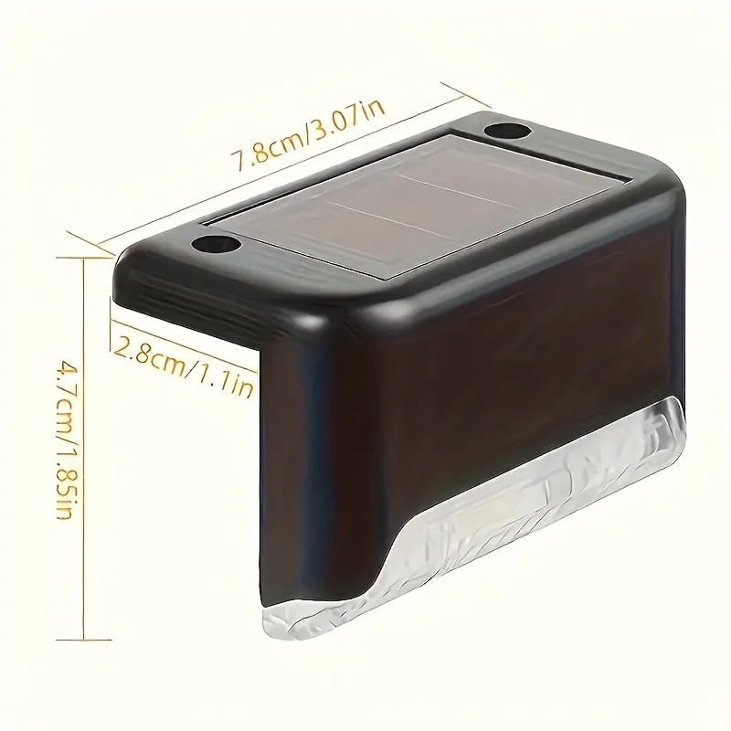 الطاقة الشمسية في الهواء الطلق خطوة ضوء في الهواء الطلق LED ضوء الشمس لخطوات الدرج الأسوار شرفة ساحات درابزين حديقة الفناء الخلفي مسارات خارجية #3