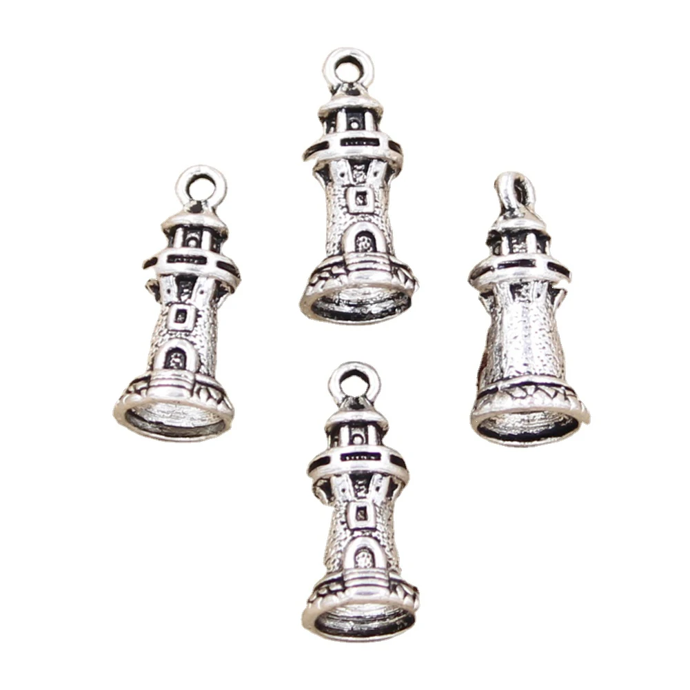10pcs Charms Castle Lighthouse 20x9mm Antique Making Pendant fit,Vintage Tibetan Silver color,DIY Handmade Jewelry