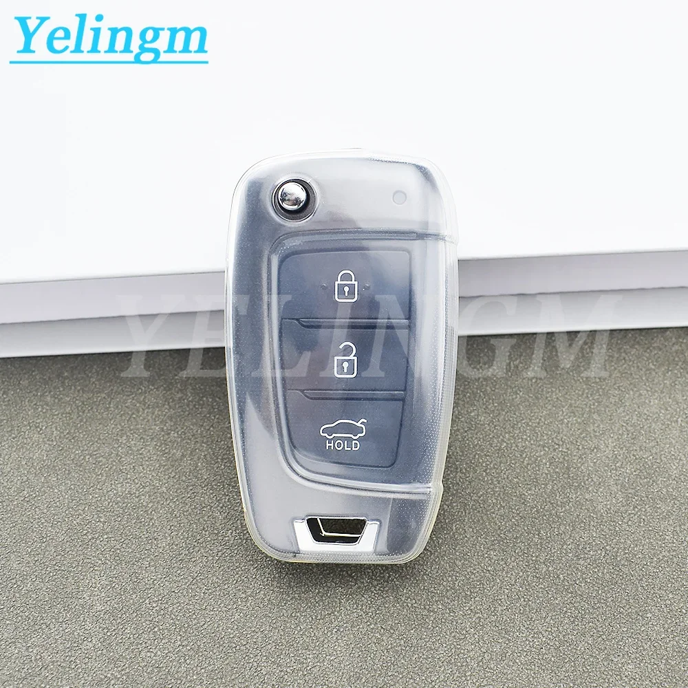 Transparente TPU-Autoschlüsselhülle für Hyundai Elantra Solaris Tucson i30 i35 i40 KONA Genesis Santa Fe Azera Case Cover Holder Shell Fob