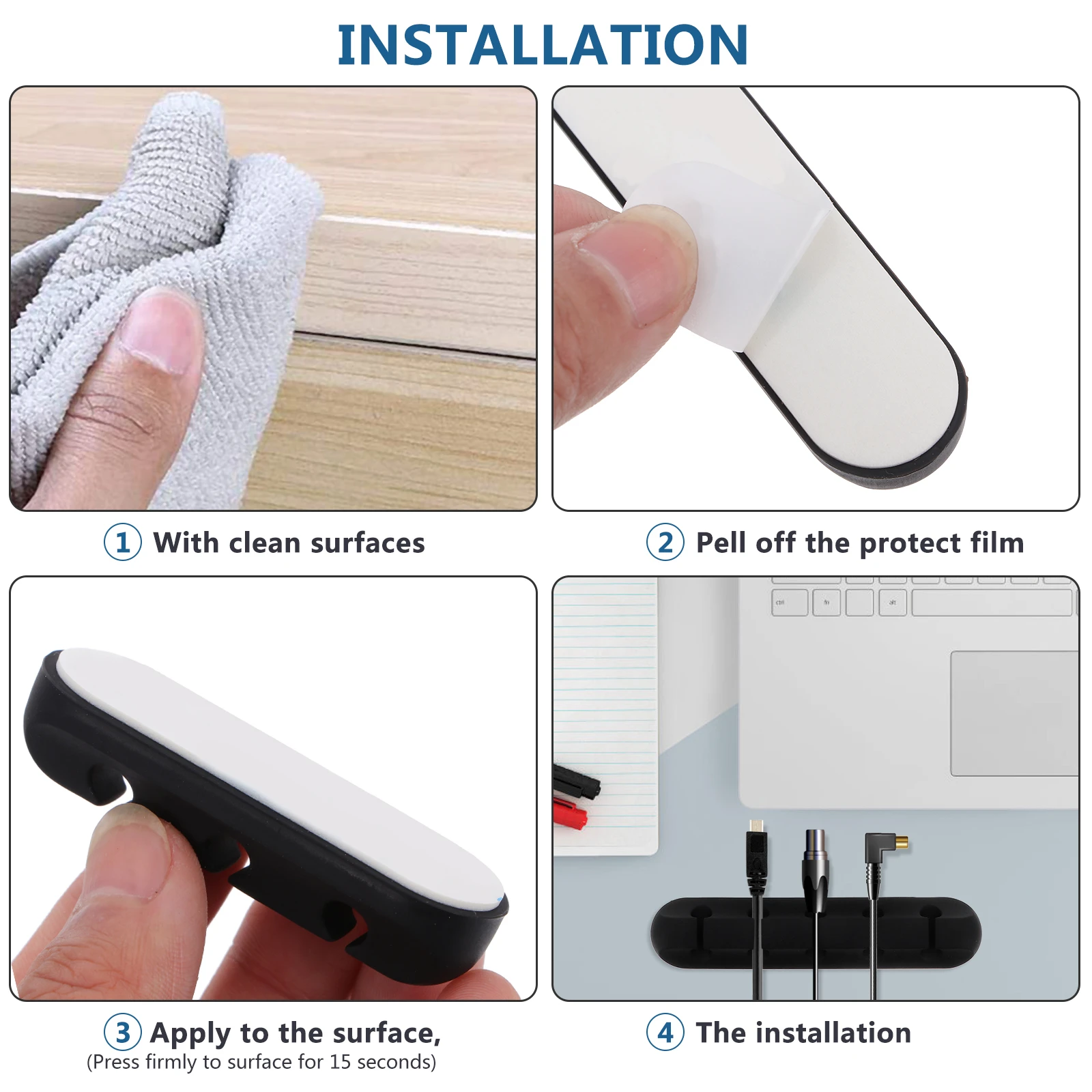 

8 Pcs Cable Desktop Clips Line Processor Set Brackets Management Tool Fixed Buckle Winders Office