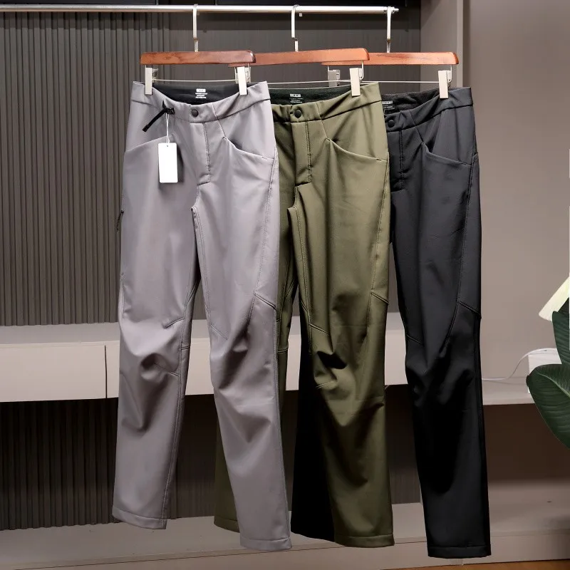 

Men's Casual Fce-lined 3D Tailored Softell Pants Windproof Waterproof Autumn Winter Thermal Faion Urban Sle Long Tro...