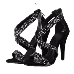 Sale Big Size 31- 48 High Heels Sandals Women Ladies Platforms Fashion Back ZipPeep Toe Dress Party Dance Pumps Shoes T302