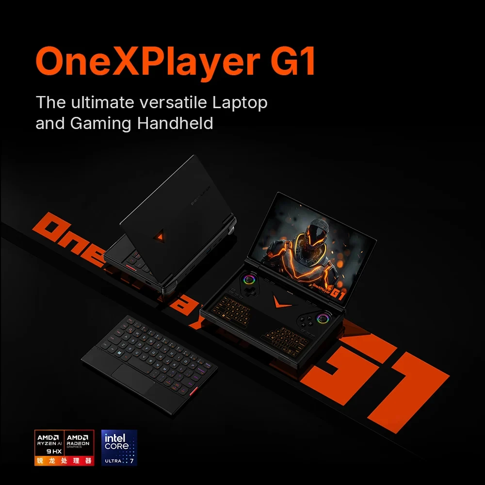 Onexplayer G1 Mini Gaming Laptop AMD Ryzen™ AI 9 HX 370 64G DDR5 SSD 4TB 8.8- Inch 2.5K 144Hz Gaming Handheld Console 51.97Wh