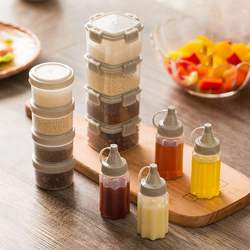 (BF06)3pcs Mini Squeeze Bottle Salad Dressing Containers Outdoor Portable Barbecue Kitchen Tool