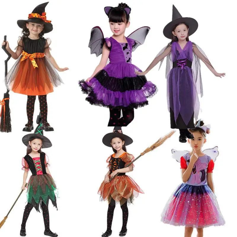 

Children's Halloween Costume Cosplay Role-playing Witch Performance Clothes Girls' Traditional Hanfu Stage Costume