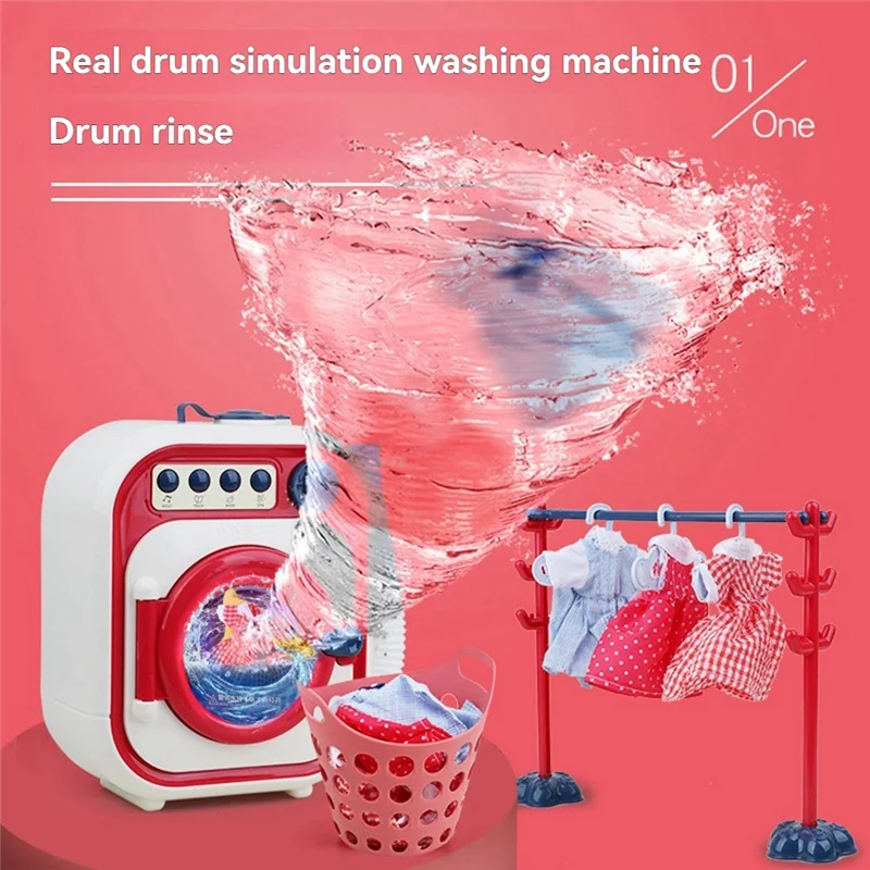 【BABY】Wasmachine voor kinderen Mini Simulatie Meubels Wasmachine Lichte muziek Fantasiespel Cadeau Muziek met verlichting Verjaardagscadeau