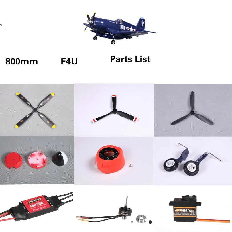 FMS 800MM F4U Pirate Parts Propeller Spinner And Other Accessories RC Airplane Plane Model Hobby