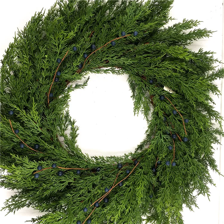 Nordic style christmas cedar wreath artificial wreath front door sign decor