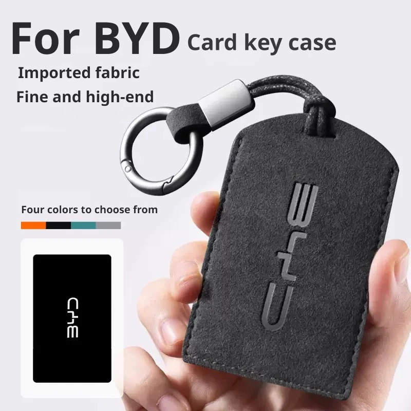 Suede NFC Smart Car Key Card Holder Protective Case Cover For BYD Seal Han EV Sealion 7 Song Plus Atto 3