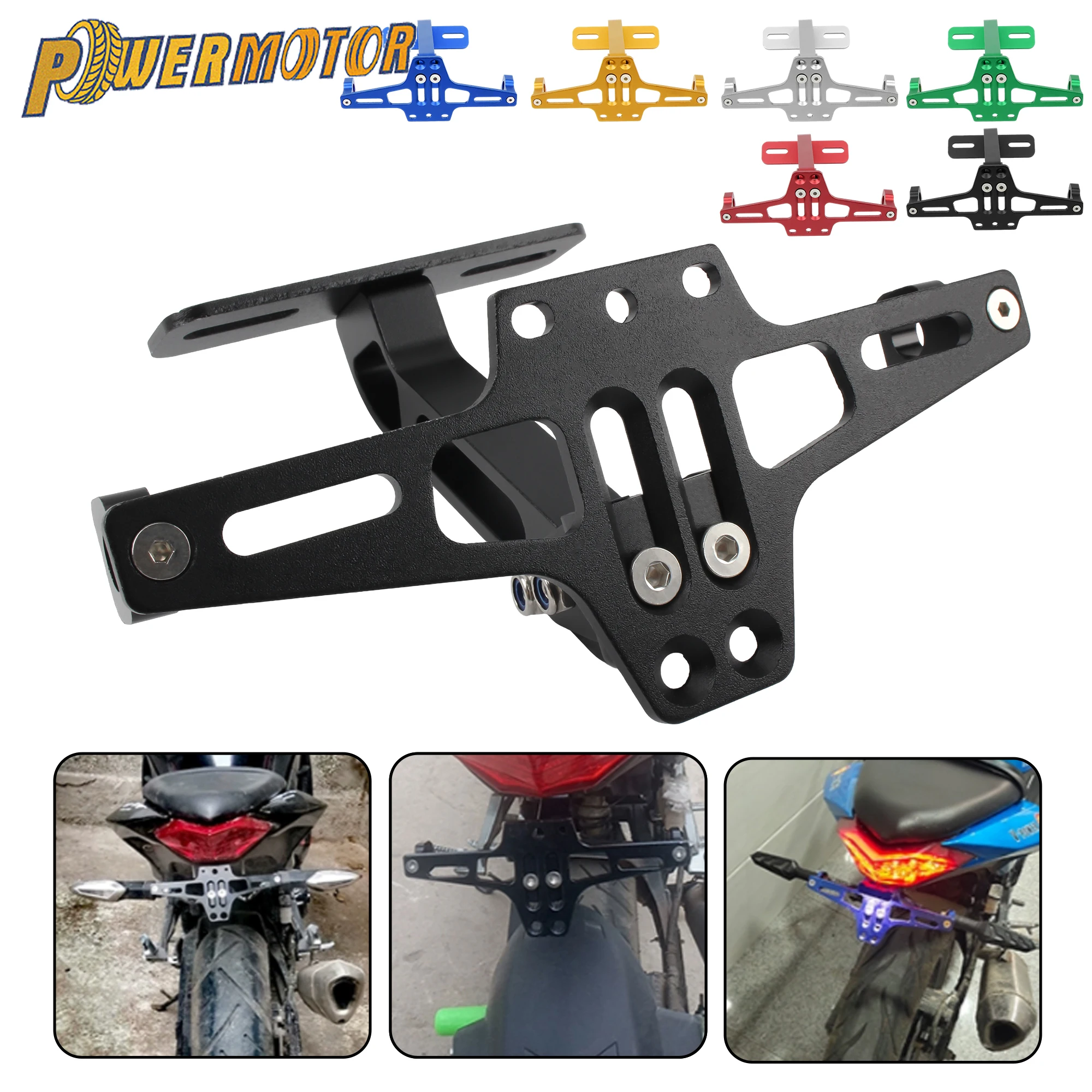 

Motorcycle CNC License Plate Holder Number Plate Holder With Turn Signal Light For Honda Yamaha MT07 MT09 MT10 Supermoto Parts