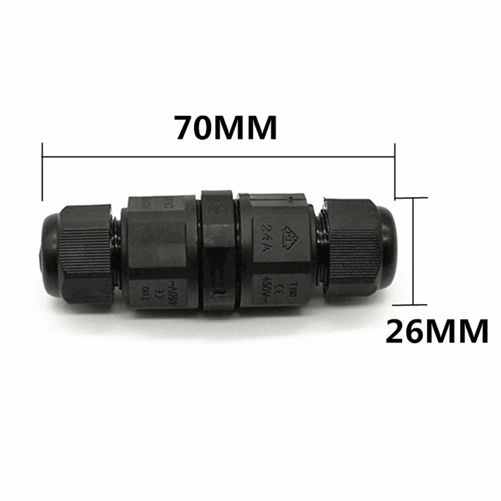 

1 шт. IP68 водонепроницаемый проводной разъем черный кабельный соединитель для наружного освещения аксессуары мощность электрическая проводка водостойкая