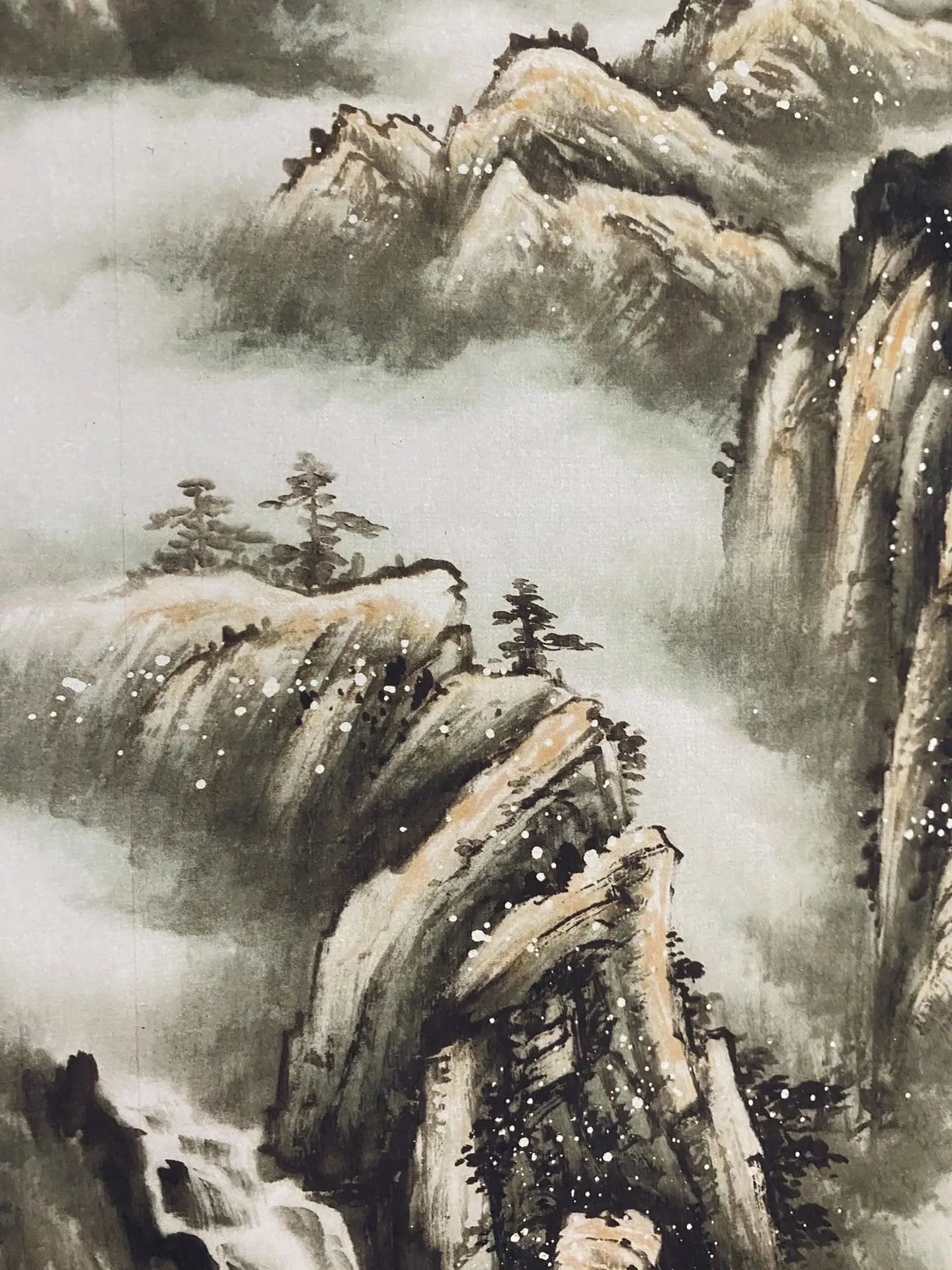 Old hand-painted long scroll, Landscape Painting  of the Qing Dynasty in China,4 pieces/pack, free shipping#202501-02