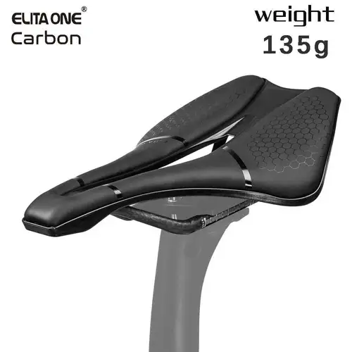Elitaone-sillín de bicicleta de montaña y carretera, carril de carbono, nariz corta, hueco, 245x139mm