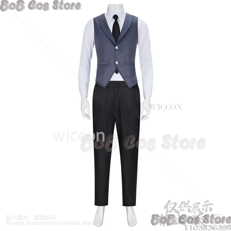 Black Anime Butlerr Cosplay Sebasuchan Devil Uniform Costume Coat Pants Shirt Tie Vest Wig Halloween Party Roleplay Customized
